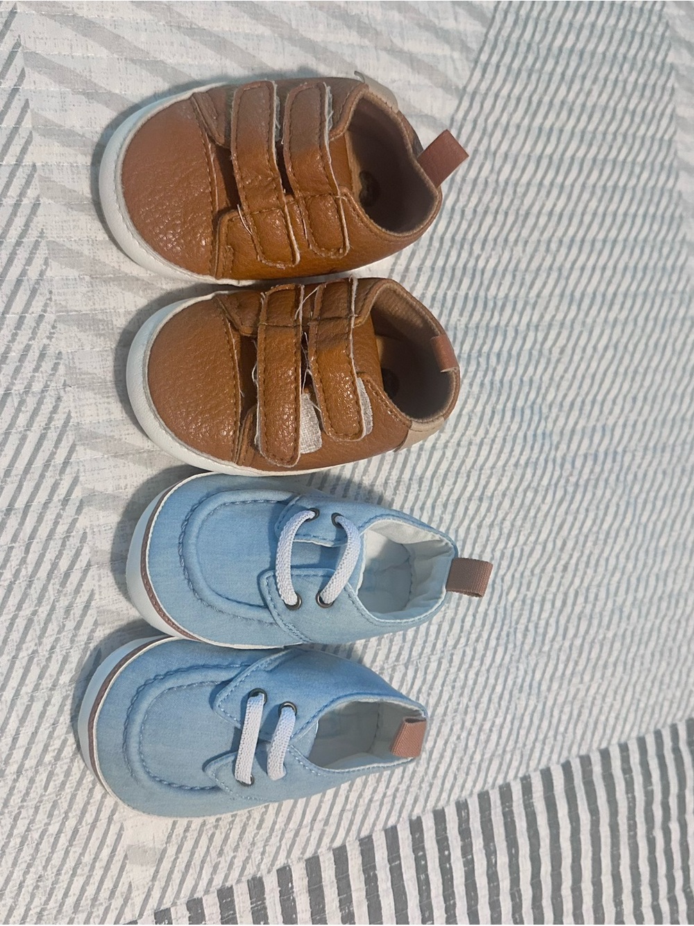 Carter's Brown and Light Blue Baby Walker Shoes Set